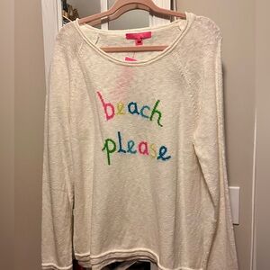 NWT Lilly Pulitzer sweater “Beach Please” XL